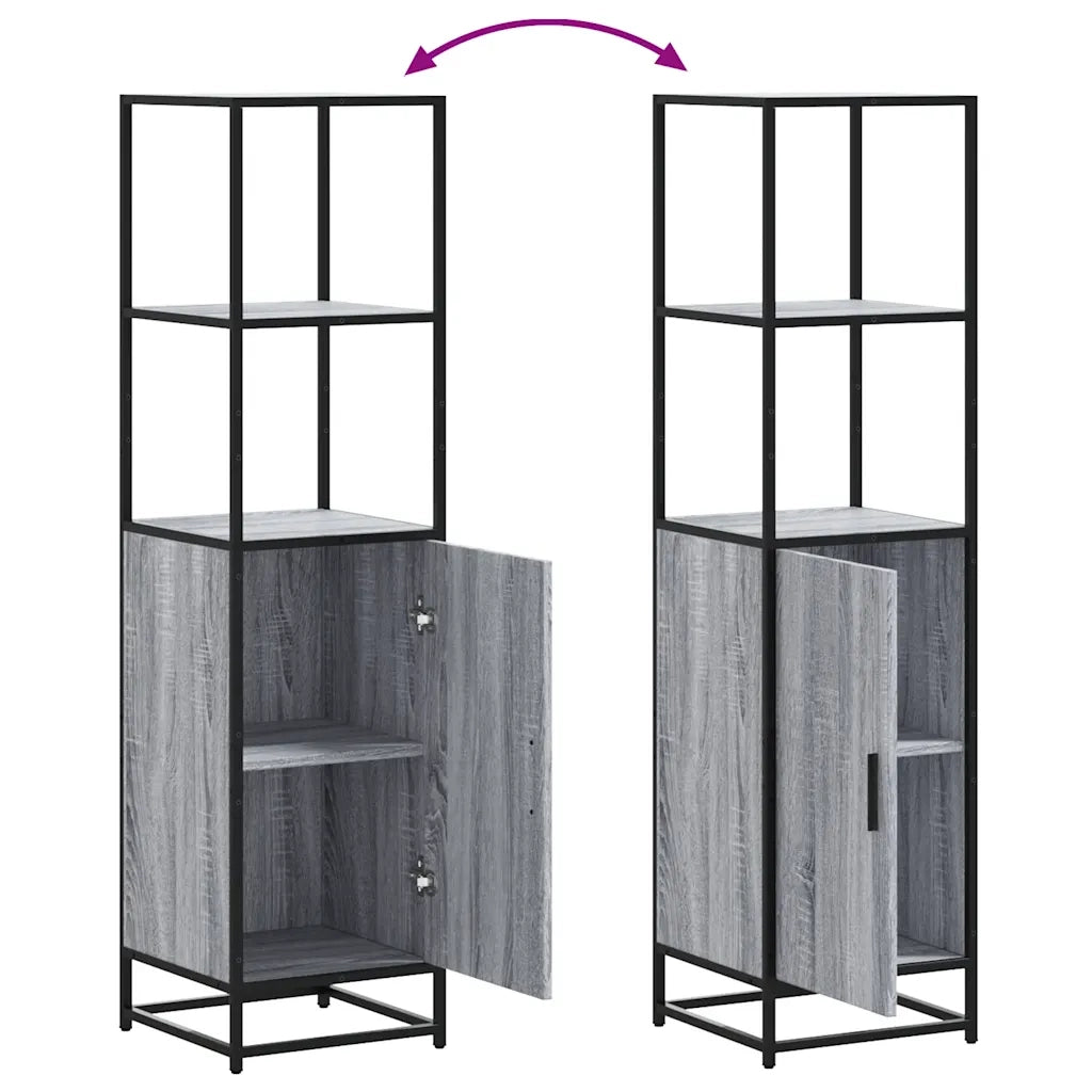 Credenza Grigio Sonoma 35,5x35x139 cm Legno Multistrato Metallo 849047