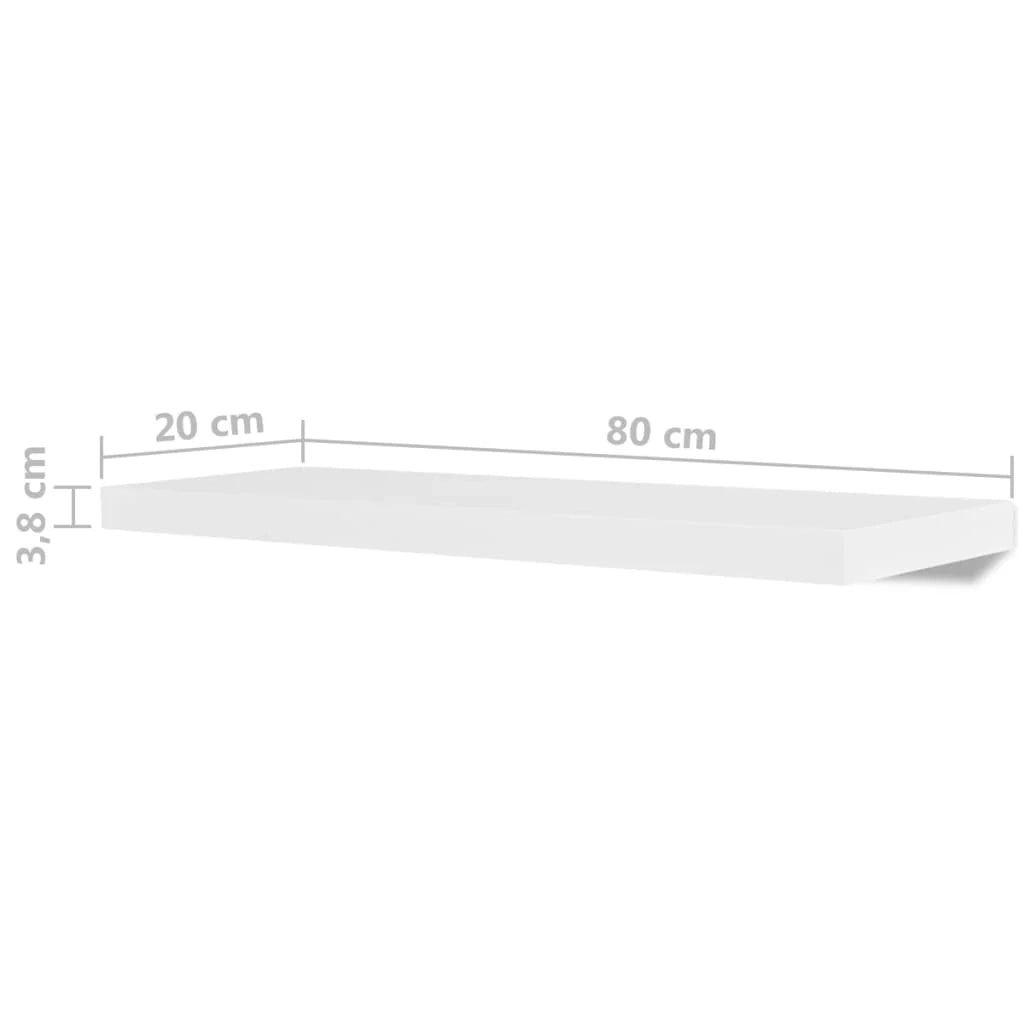 Scaffale/mobiletto/mobiletto da parete di design 4 pezzi bianco 80 cm 2702263