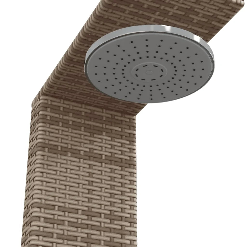 Doccia da esterno 100 x 100 x 241,5 cm polyrattan legno di acacia grigio 02_0042015