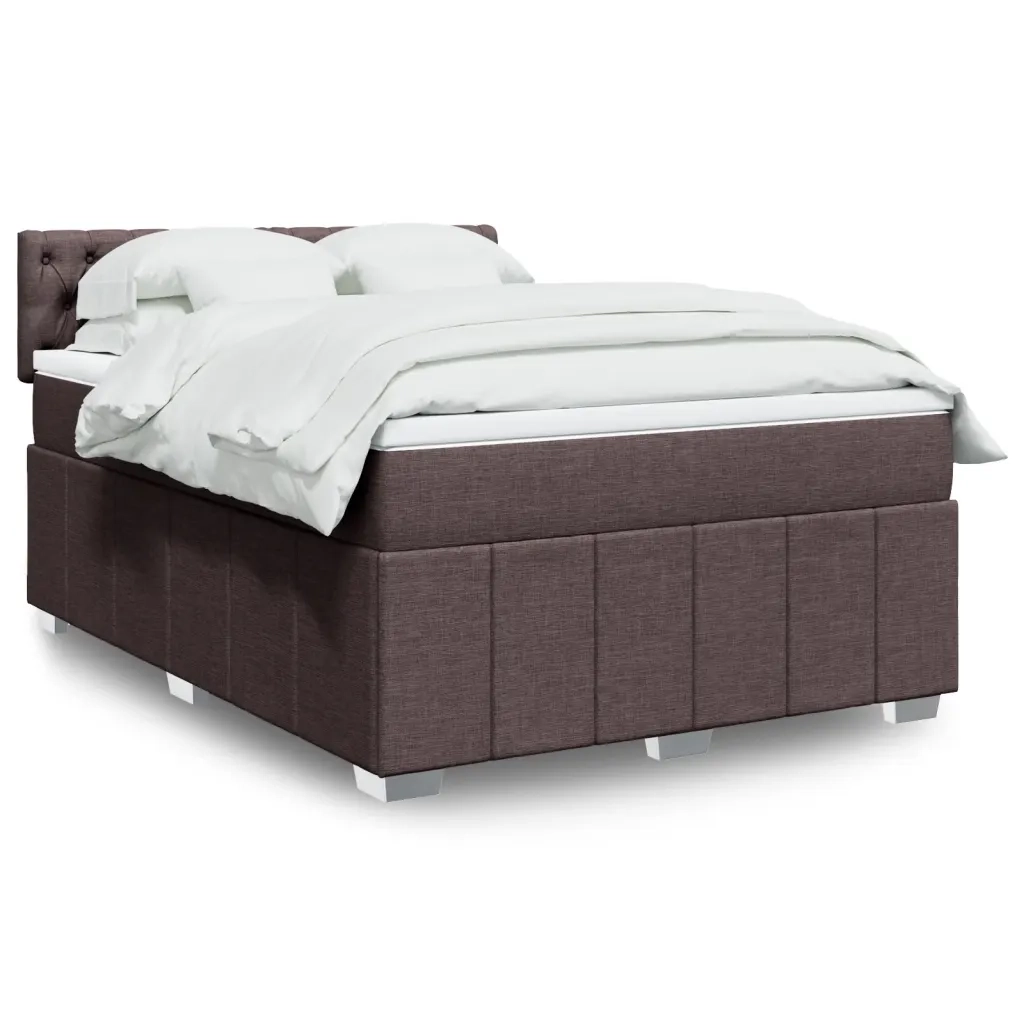 Giroletto a Molle con Materasso Marrone Scuro 140x200cm Tessuto 3289401