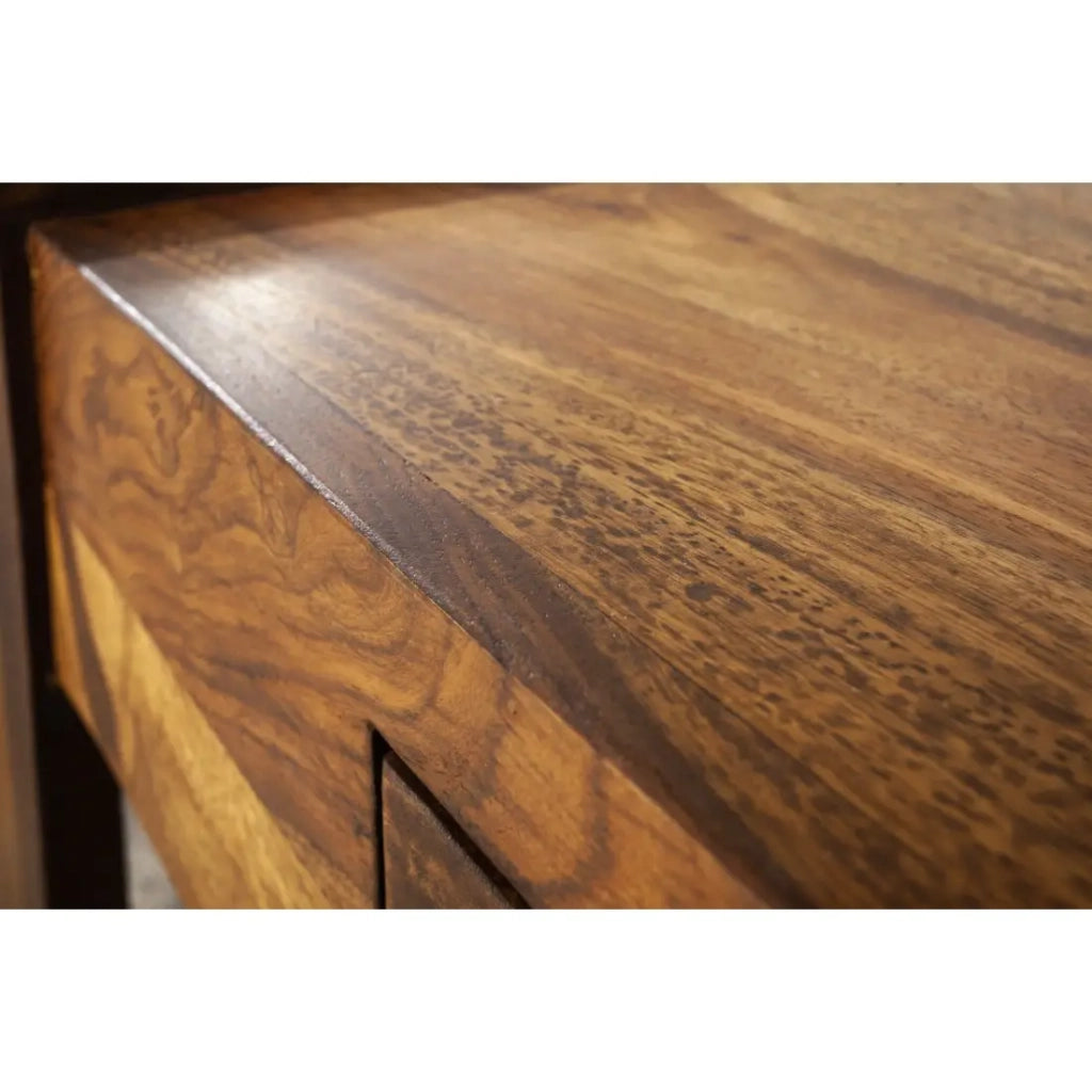Tavolino basso MOKARA 100 cm in legno massiccio di sheesham con cassetto stile contemporaneo