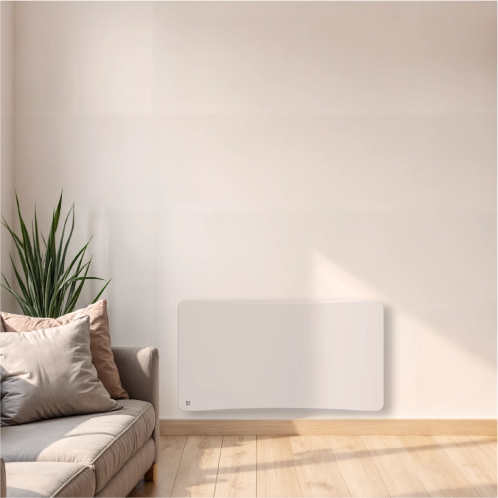 Radiatore elettrico fisso ad inerzia secca ghisa + pellicola + plug & play 1500W ALMEA orizzontale bianco