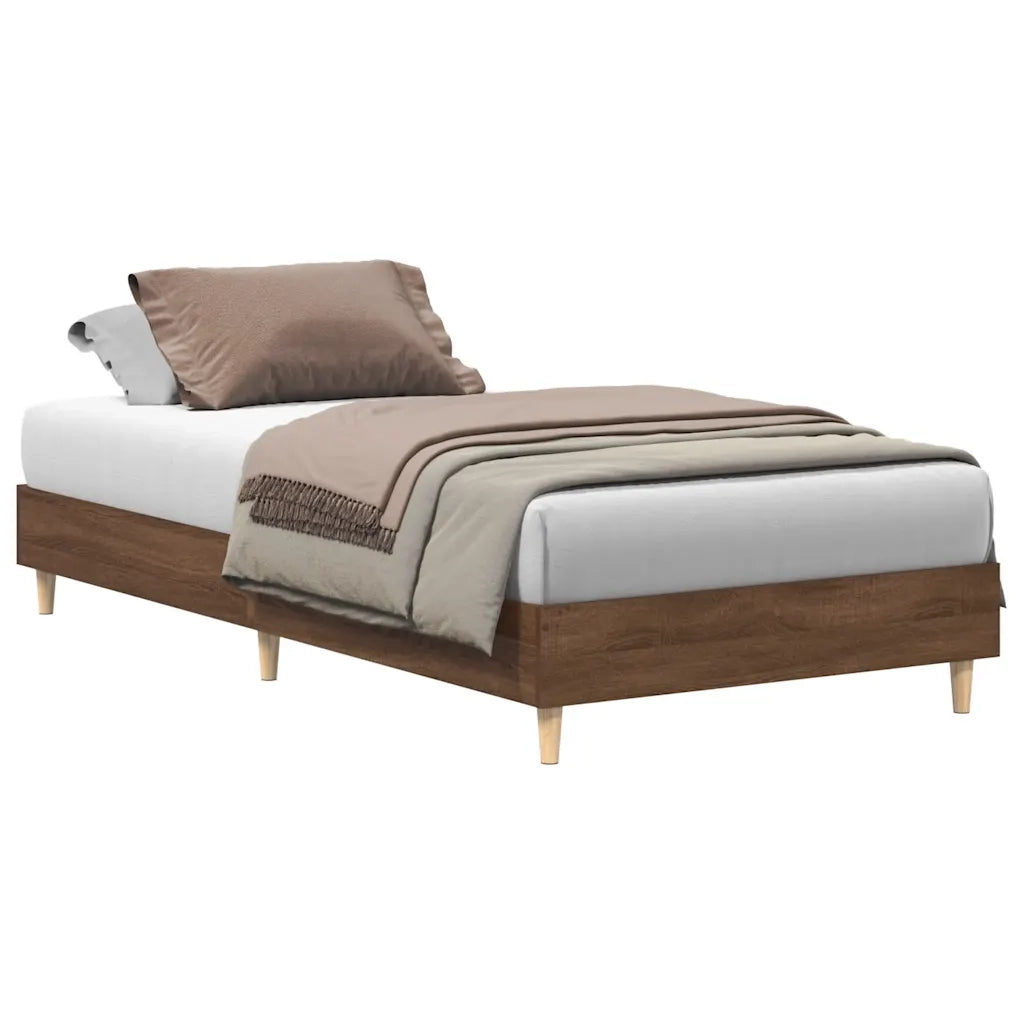 Giroletto senza Materasso-Struttura Letto Rovere Marrone 100x200 cm Truciolato 207727