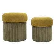 Puff Con Contenitore Aspen Verde Set 2 Pz cm ø 42x44-35x37