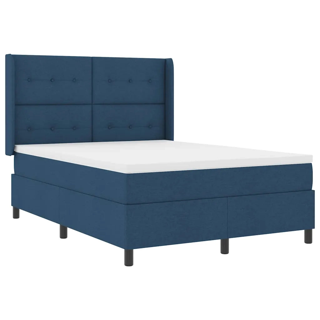 Letto a Sorgente LED con materasso Blu 140 x 200 cm Tessuto