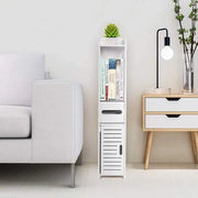 Cassa da bagno alta a muro con 2 ante e spazio aperto - 80 x 155 x 155 cm