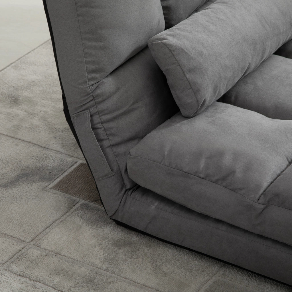 Divano Letto 2 Posti Reclinabile ¨C Xylo ¨C Tessuto Grigio Chiaro 130x73x60 cm