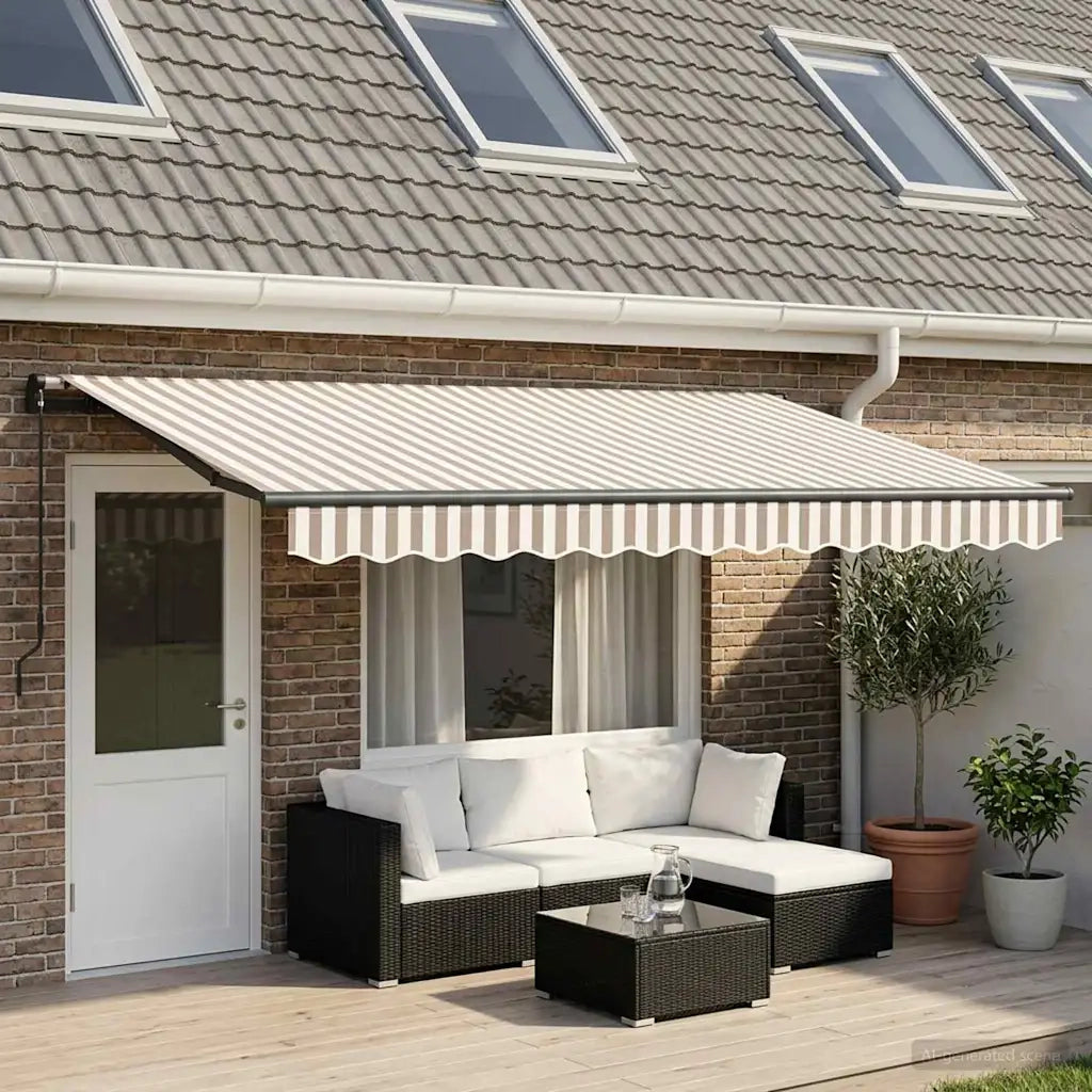 Tenda retrattile Grigio chiaro e bianco 450 × 350 cm 3426279
