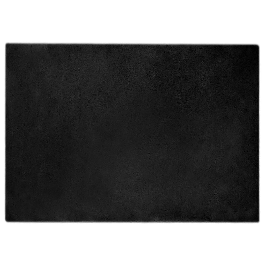 Tappeto del soggiorno | Tappeto antiscivolo in sintetica di coniglio OLITE Nero