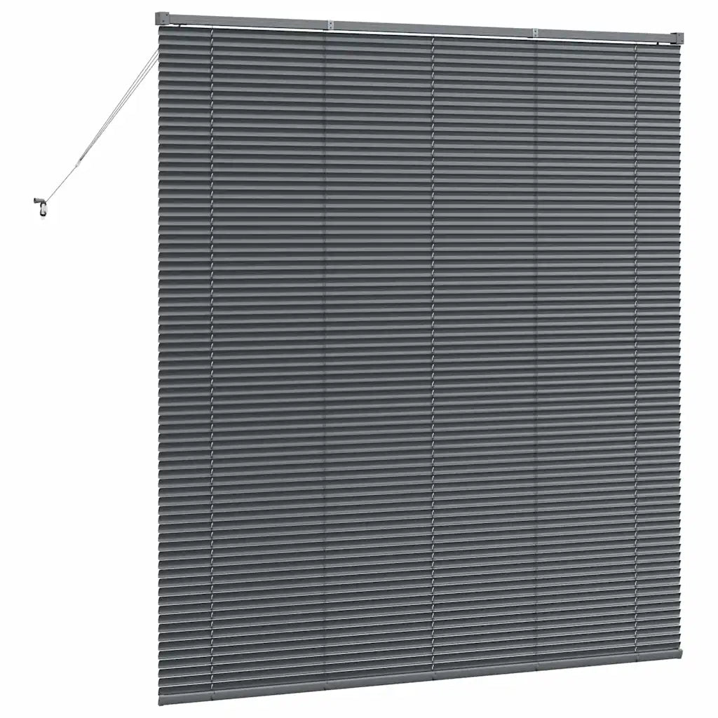 Tendaggi a Veneziana | Tenda a lamelle Grigio scuro 175 x 155 cm Alluminio