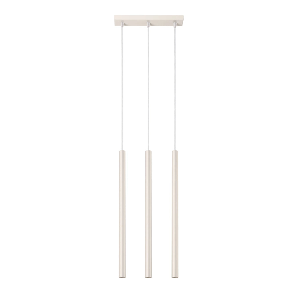 Lampada a sospensione Pastelo Ocean Green a 3 luci in acciaio moderno beige 30x5x94cm