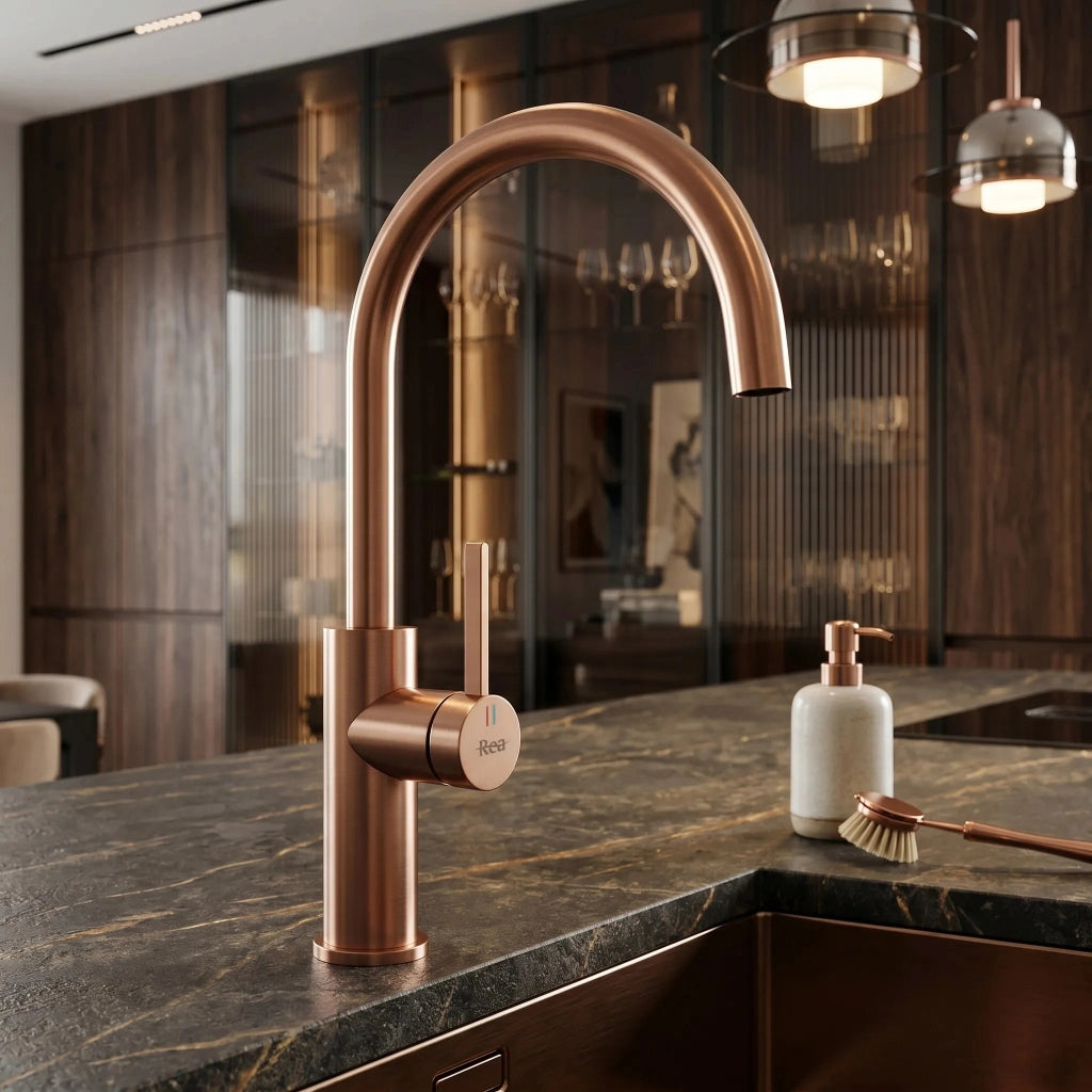 Rubinetto Da Cucina Rea Rivo Brush Copper