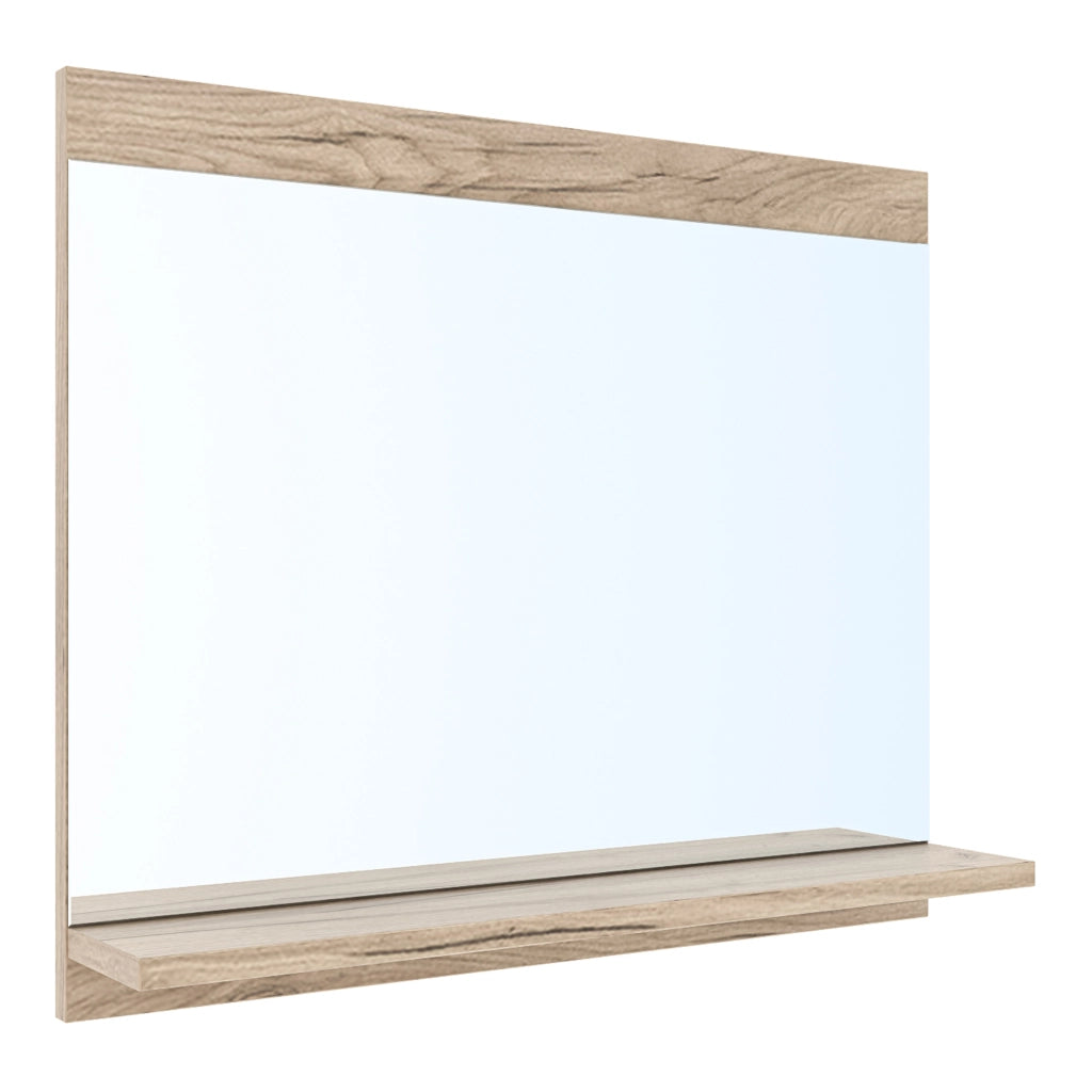 Specchio da Bagno Krildihana con Mensola 50 x 60 x 12 cm - Effetto Rovere [en.casa]