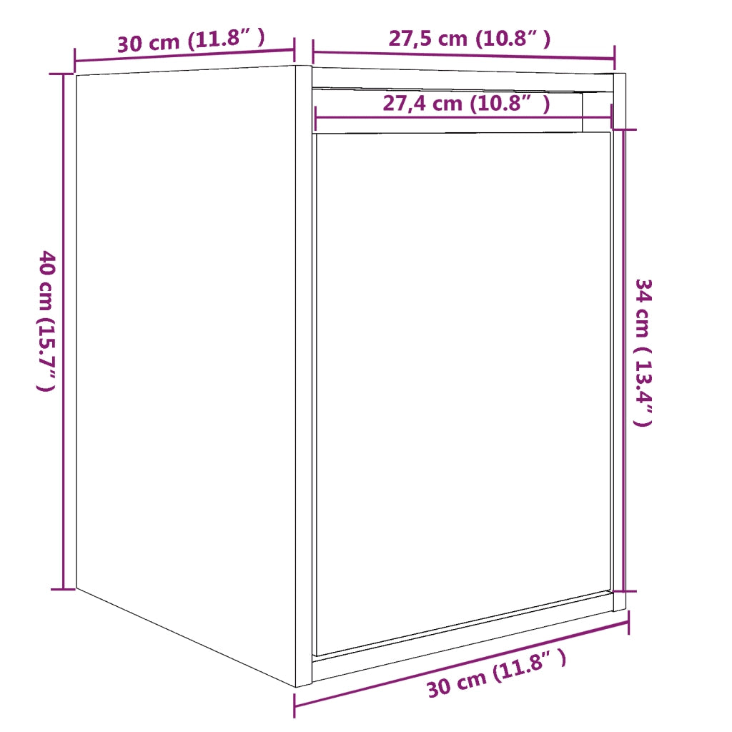Pensili 2 pz Bianchi 30x30x40 cm in Legno Massello di Pino CFW4424103