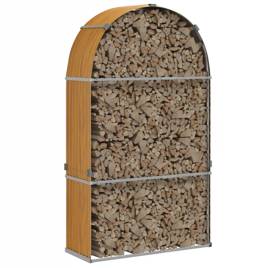 Portaceppi Effetto Legno 120x45x210 cm in Acciaio Zincato CFW2006399