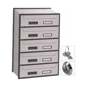 Silmec 5B1-501 SC5 Casellario Postale Orizzontale 5 Posti in Alluminio Preverniciato con Porte Oscillanti e Serratura a Cilindro 2 Chiavi colore Silver