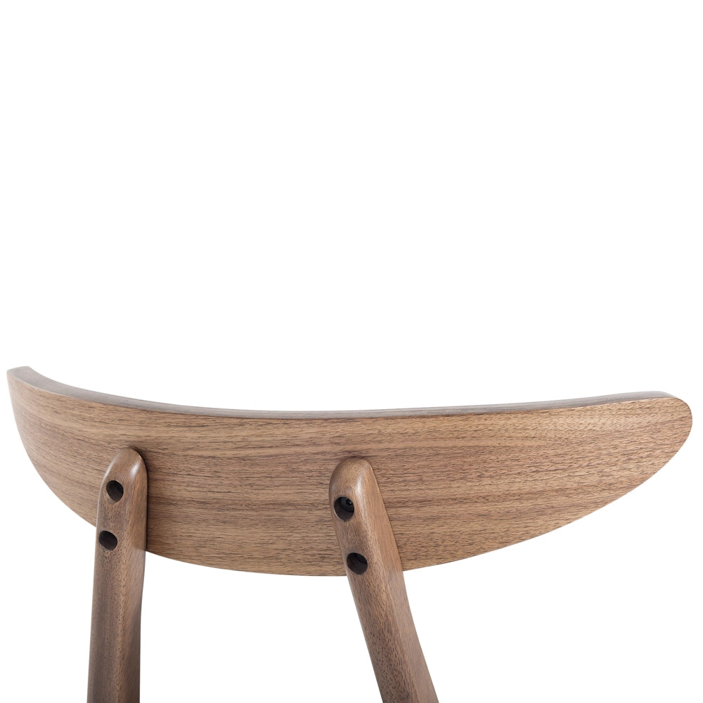 Set di 2 sedie da pranzo sedile in ecopelle bianca struttura in legno scuro design rustico senza braccioli