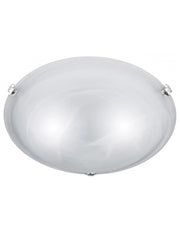 Plafoniera 2 Luci Vetro Bianco Adrian Ø40 cm Trio Lighting