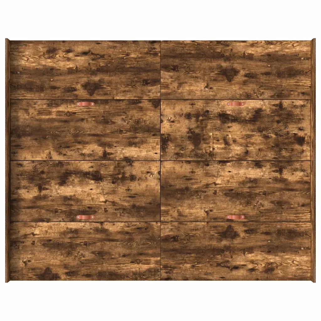 Struttura letto con contenitore-Giroletto con contenitore Rovere fum¨¦ 150 x 200 cm
