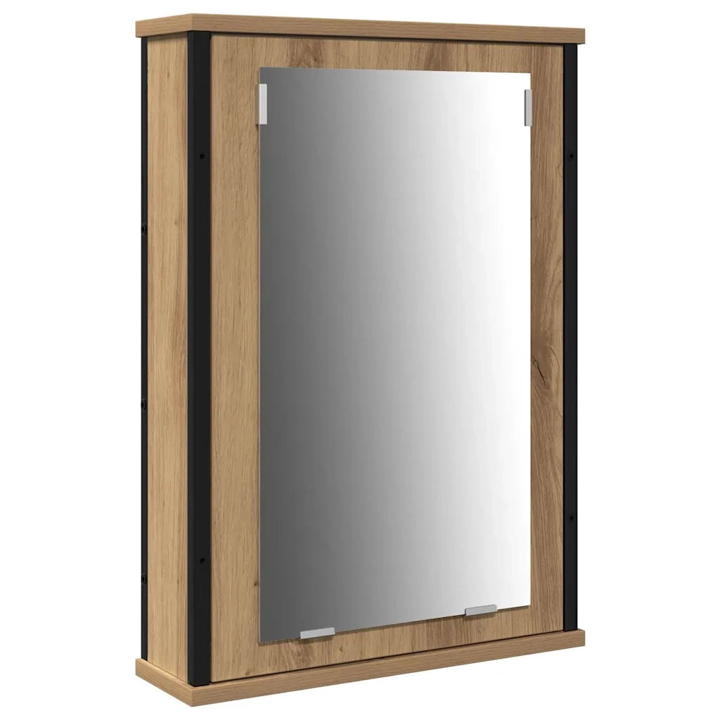 Set di mobili per il Bagno | Armadio da bagno con porta 4 pz Rovere artigianale