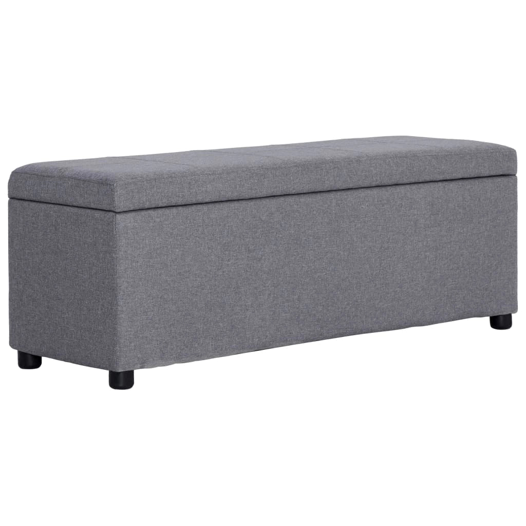 Panca con vano contenitore 116 cm poliestere grigio chiaro 02_0010878