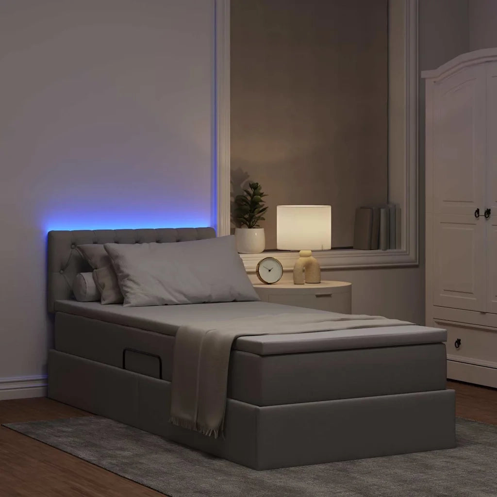 Letto con contenitore e LED Talpa 90 x 190 cm Tessuto 3371178