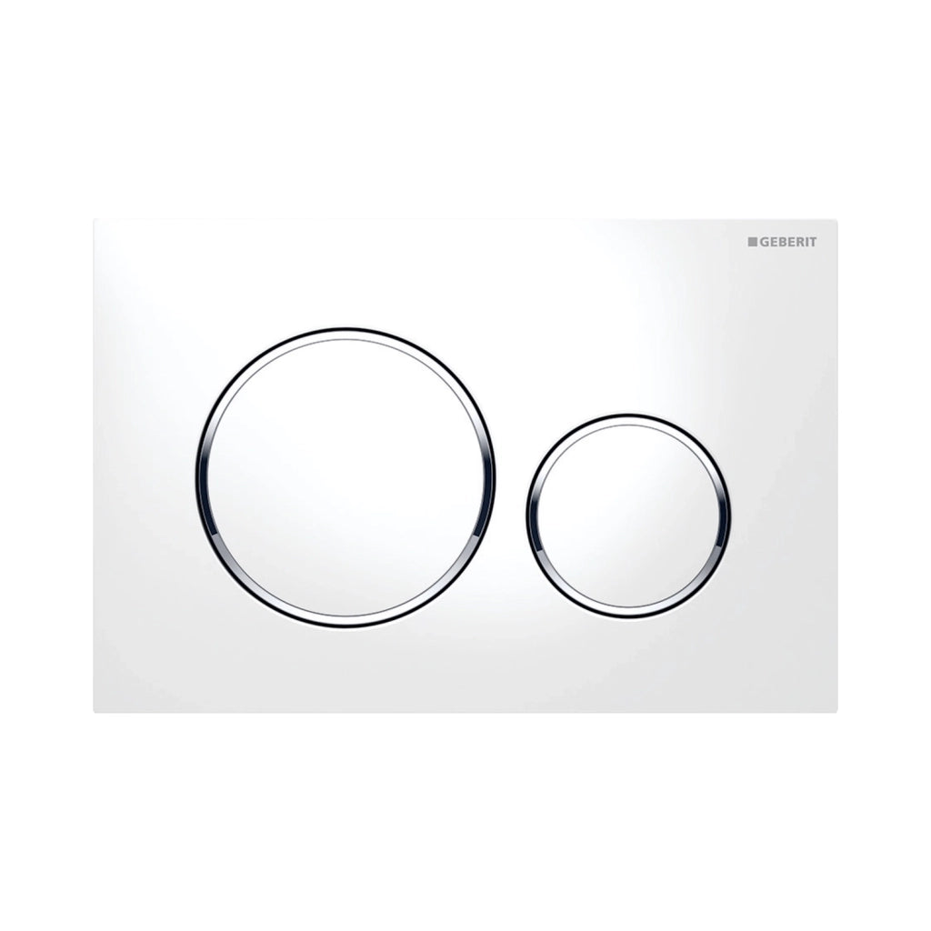 Geberit placca di comando bianco lucido - cromato doppio tasto Sigma20