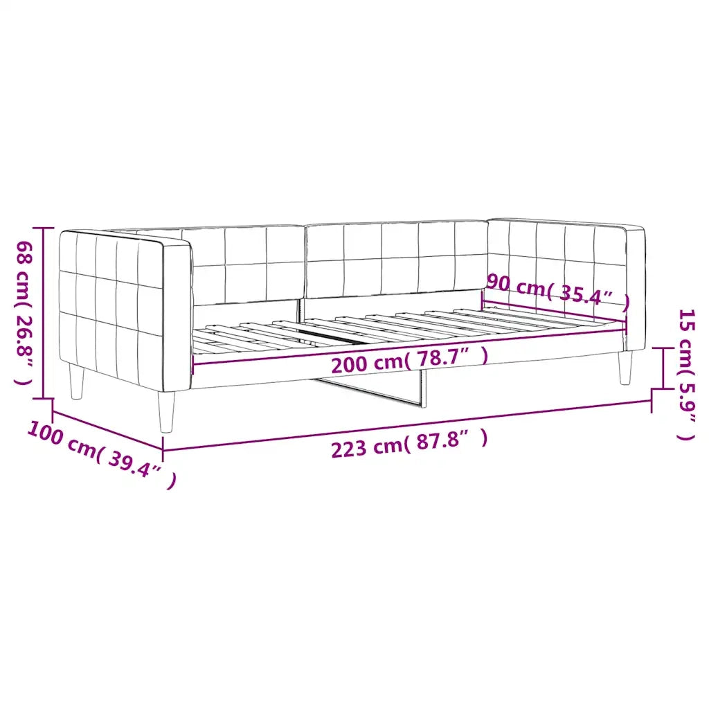 Letto singolo | Letto per adulti | Letto da Giorno Blu 90x200 cm in Velluto