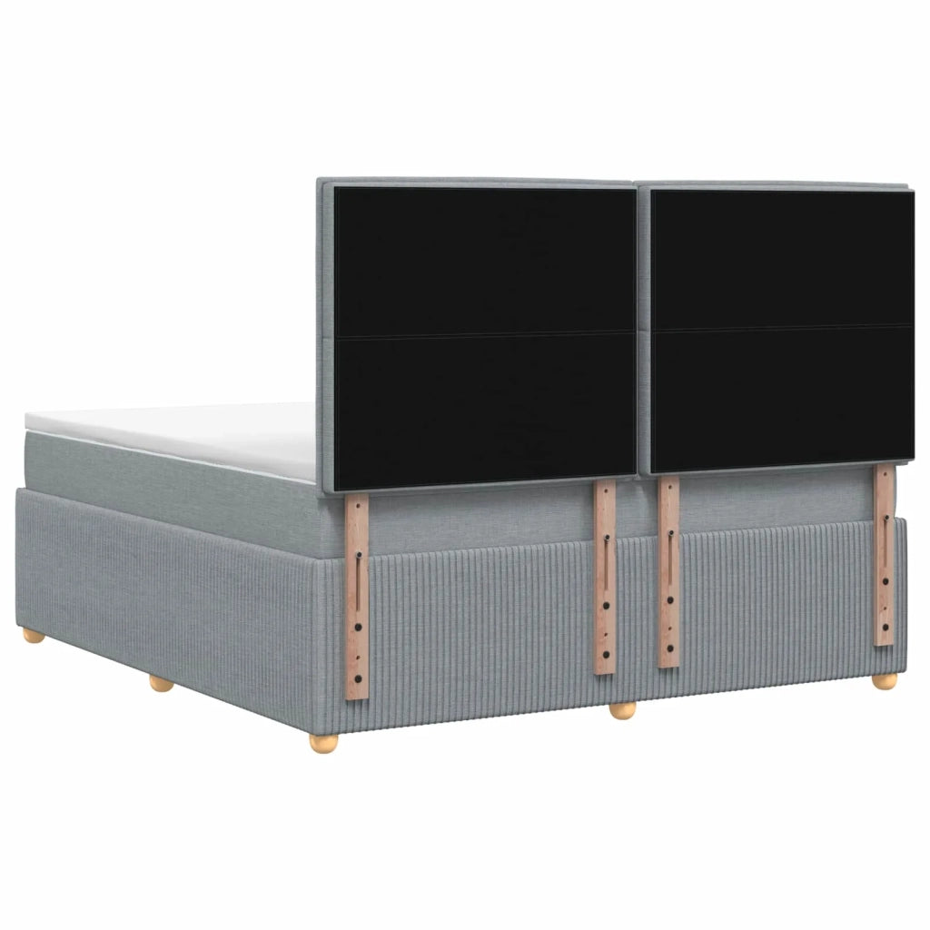 Letto Box Spring LED con Materasso Grigio Chiaro 160 x 200 cm 3455888