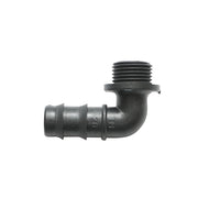 Gomito per tubo di gocciolamento con filettatura esterna D20mmx1/2 per sistemi di irrigazione