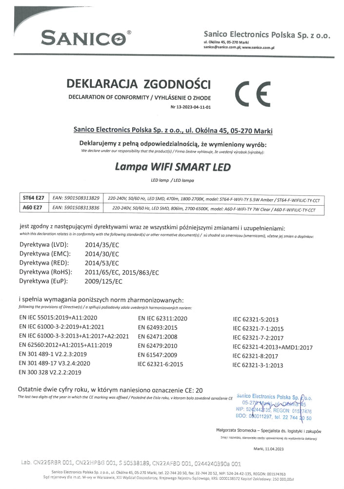Lampadina LED Filament ST64 E27 WiFi Tuya 5,5W Polux