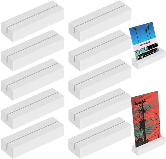 Supporto per foto 10 pezzi - Supporto per menu 80 x 25 x 15 mm - Supporto per piatti in legno - Supporto per menu in legno - Supporto per foto in legno - Fotoframmento in legno - Supporto per piatti 10 pezzi