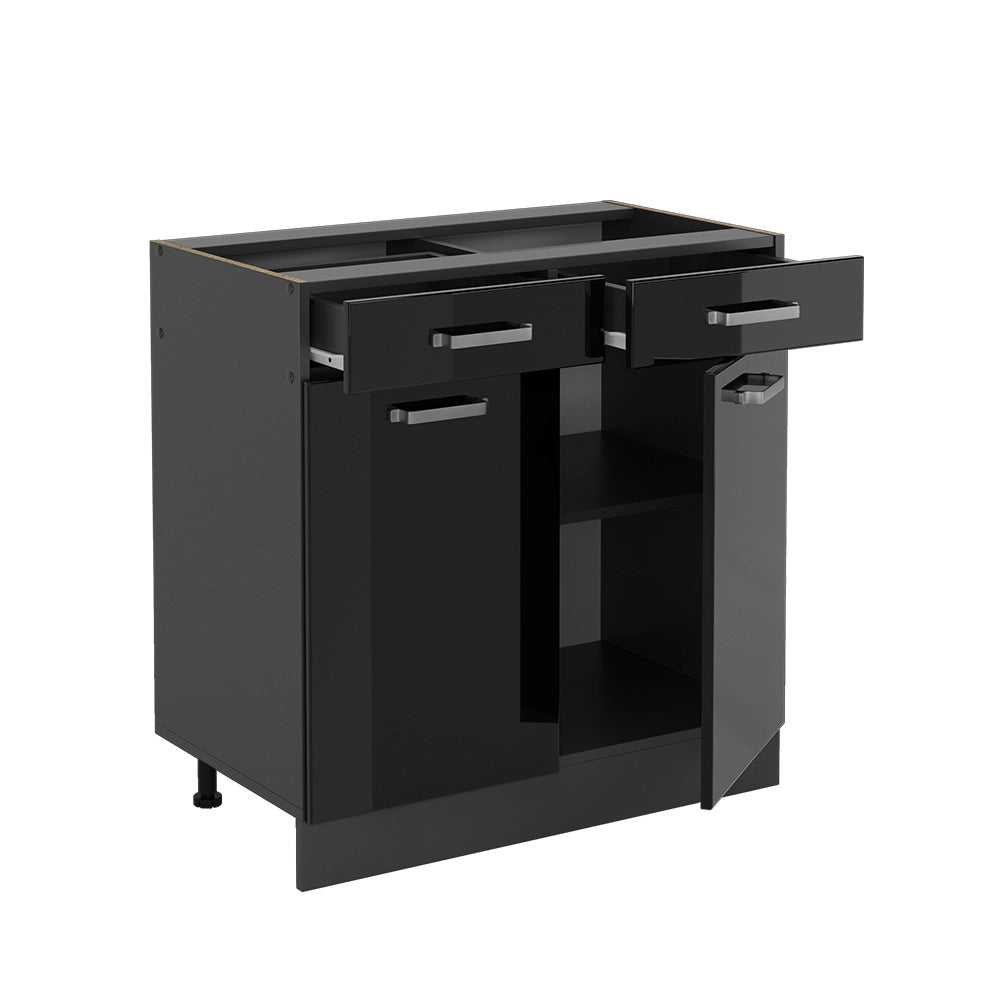 Vicco Mobiletto base per cucina Nero lucido 80 cm , PL Antracite