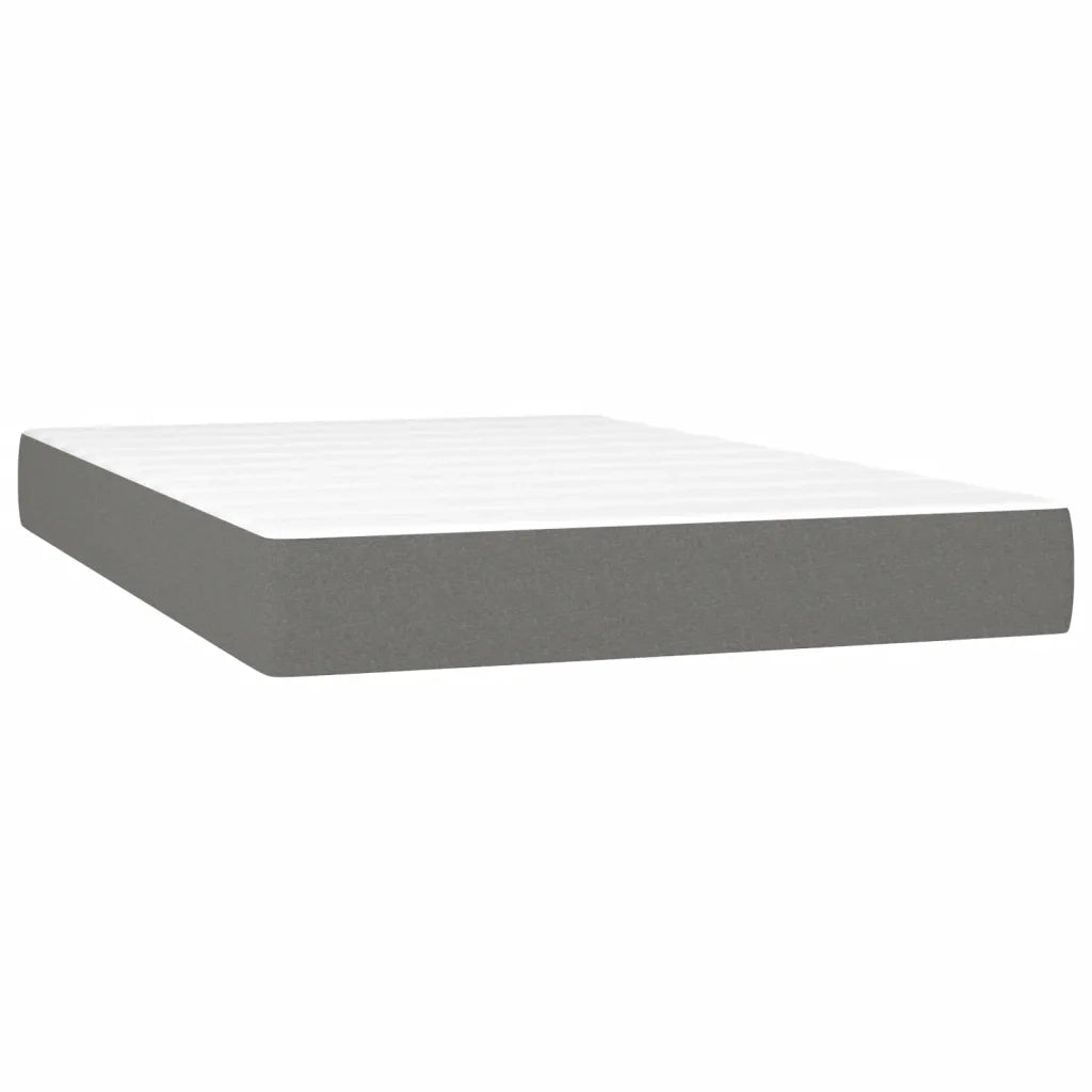 Letto a Molle Materasso e LED Grigio Scuro 120x200cm in Tessuto 3134702