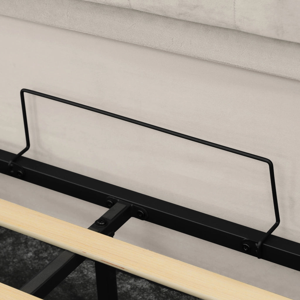 Letto imbottito con LED, ricarica USB e materasso incluso