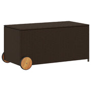 Contenitore da Giardino con Ruote Marrone 190L in Polyrattan CFW5439697