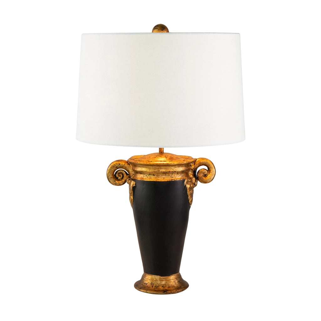 Lampada da tavolo Gallier Flambeau resina nero/oro E27