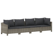 Set da giardino 4 pz | Set Salotto da Giardino con cuscini grigio in polyrattan