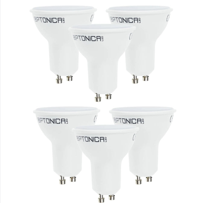 Lampadina dicroica led gu10 6.5 w resa 40watt risparmio energetico 4500k pezzi 6
