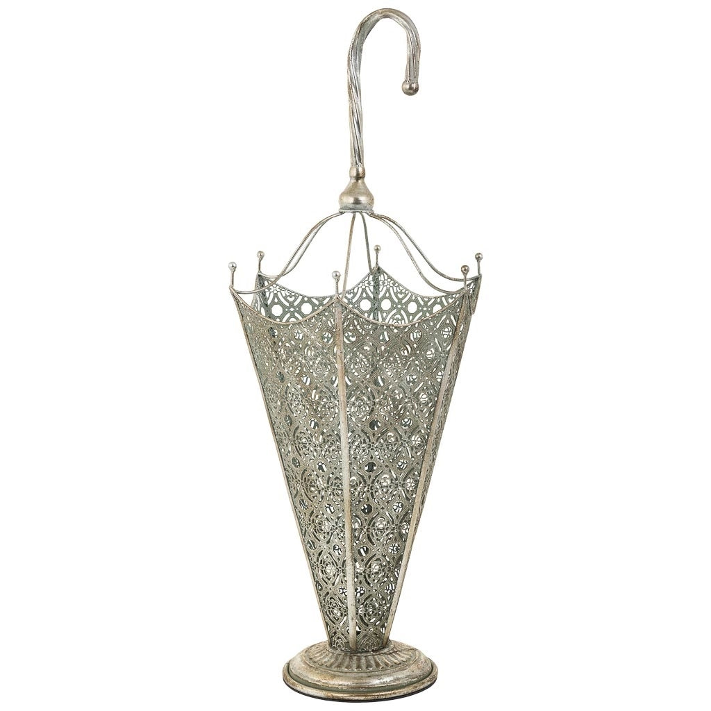 Portaombrelli in metallo argento 34x29x81h