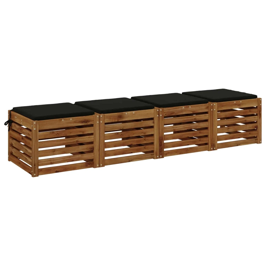 Cuscini per Sedia in 4 Pezzi SOEST 4 pz 100% Poliestere Nero 944339
