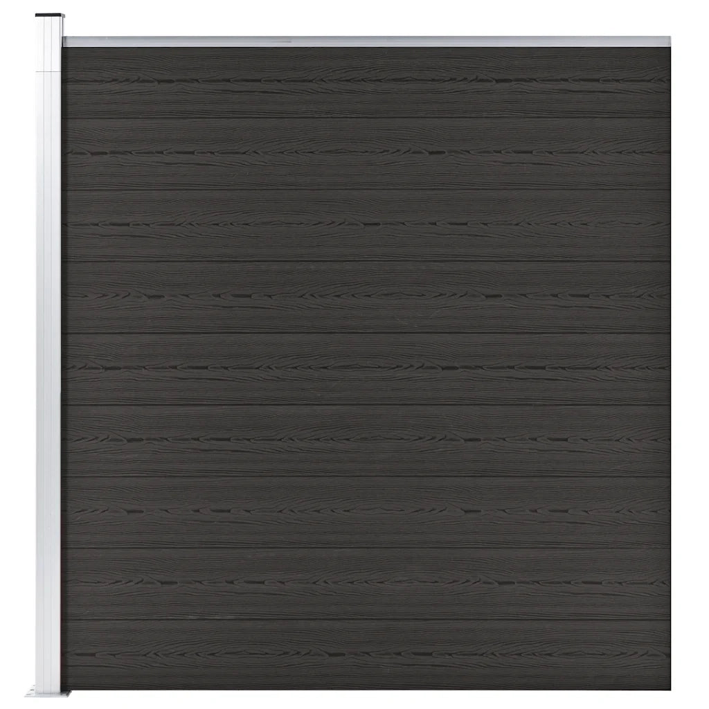 Pannello di recinzione | Recinzione da Giardino in WPC 175x186 cm Nero