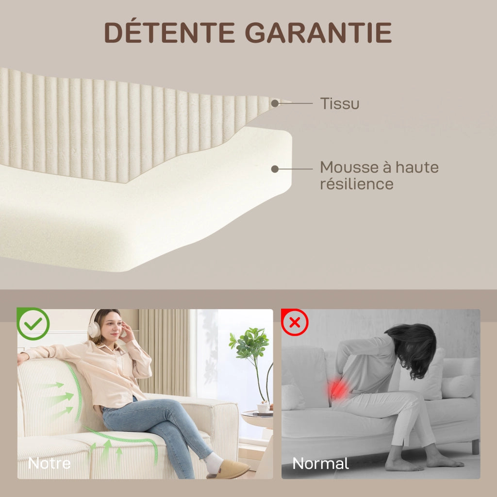 Divano 3 posti in velluto 230 cm ¨C Xylo ¨C beige