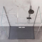 Parete doccia Walk-In in Cristallo 8mm tre lati trasparente - Misura: 80 x 110 x 80 xh195