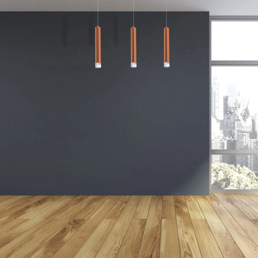 Lampadario a sospensione COPPER rame 3x5W LED 4000K