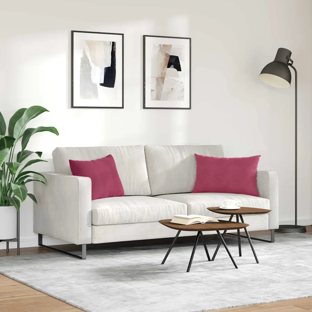 Cuscini da Divano 2 pcs Rosso Vino 60 x 40 cm Tessuto in Cords 42013675