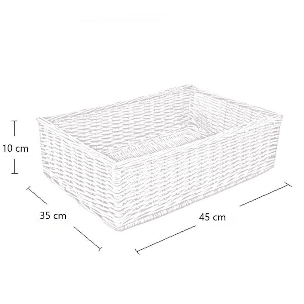 Cesta espositore portapane in vimini rettangolare cm 45 x 35 h 10