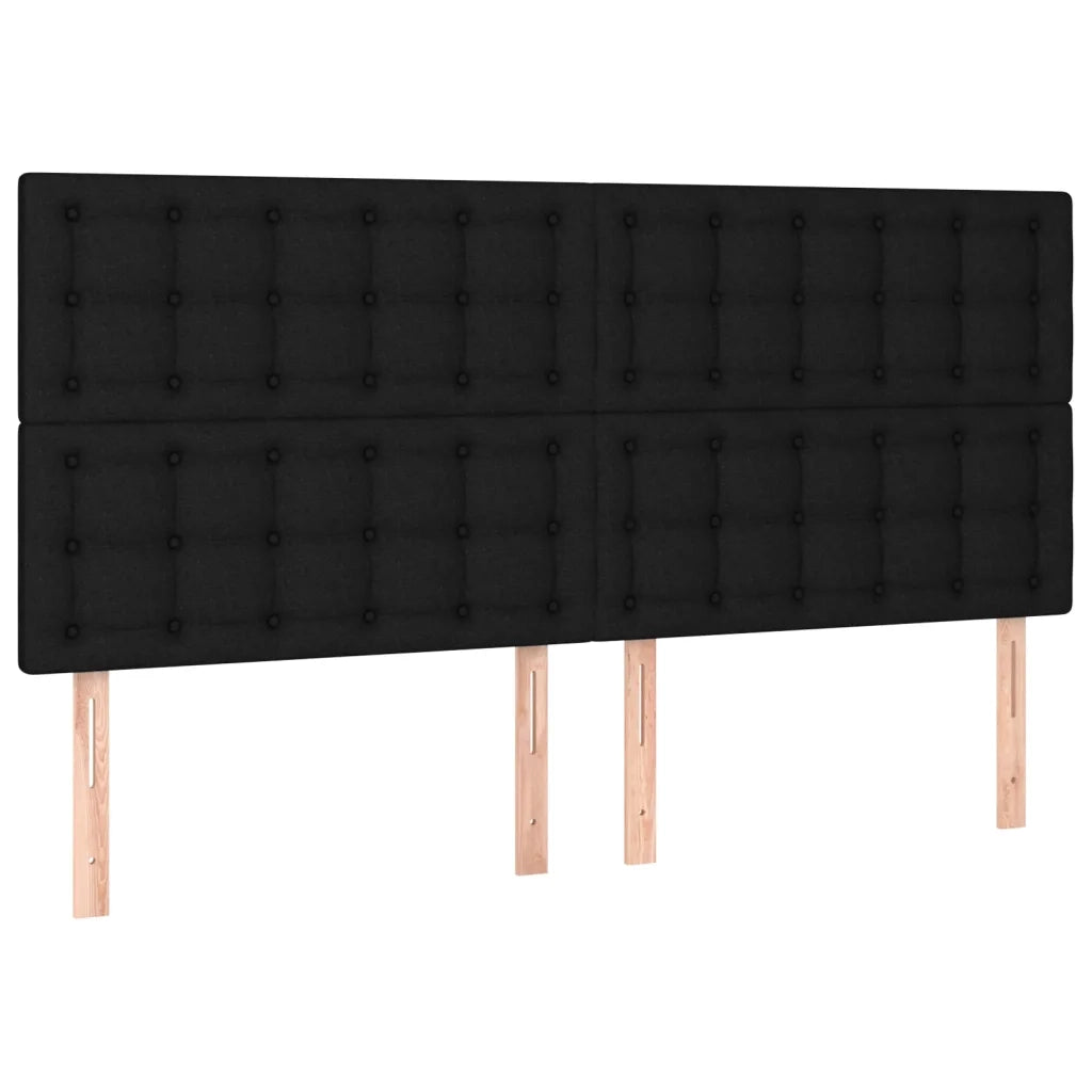 Giroletto a Molle con Materasso Nero 200x200 cm in Tessuto 3131779