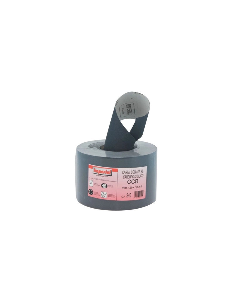 CARTA ABRASIVA 'CCB' Grana 220 - rotolo mm 120x100 mt - 100 metrilineari- IMPERIAL ABRASIVI