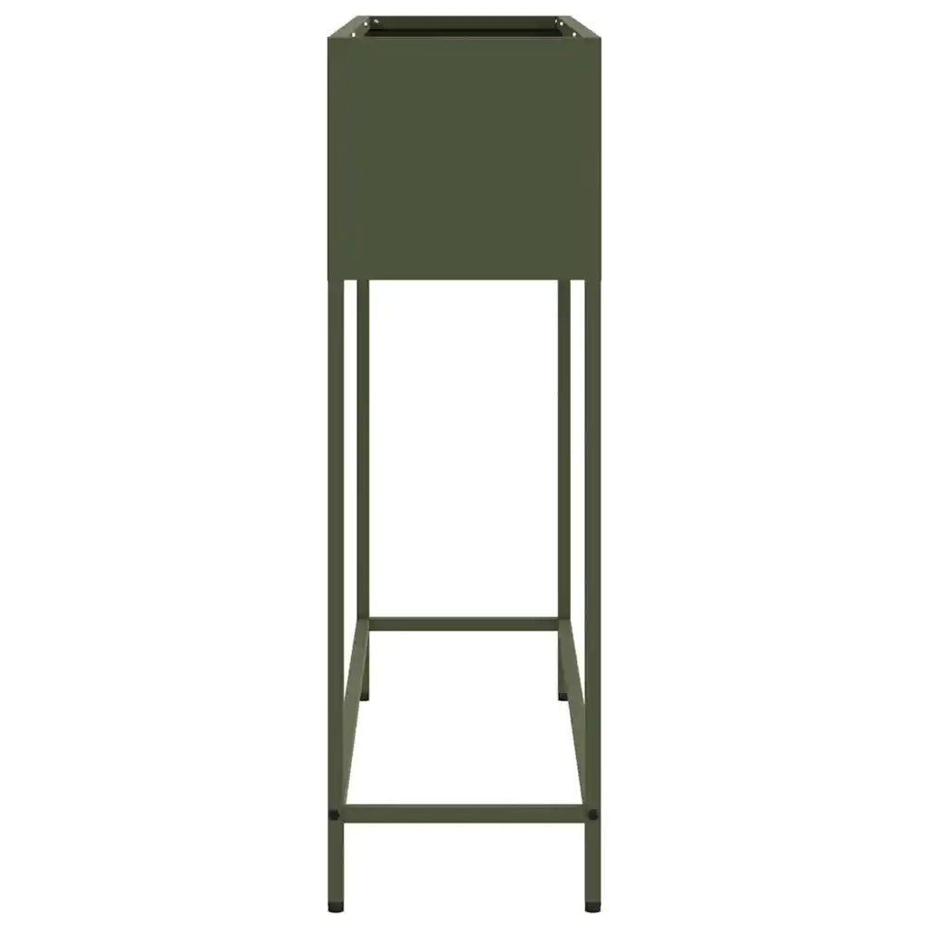 Vaso da Giardino Rialzato Oliver verde 100 x 26 x 82 cm Acciaio 865879